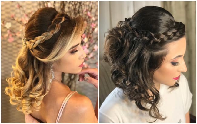 penteado para madrinha de casamento cabelo medio simples