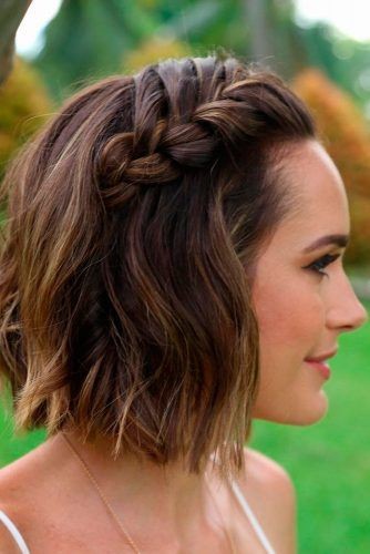 melhores penteados trança lateral embutida cabelo curto casamento