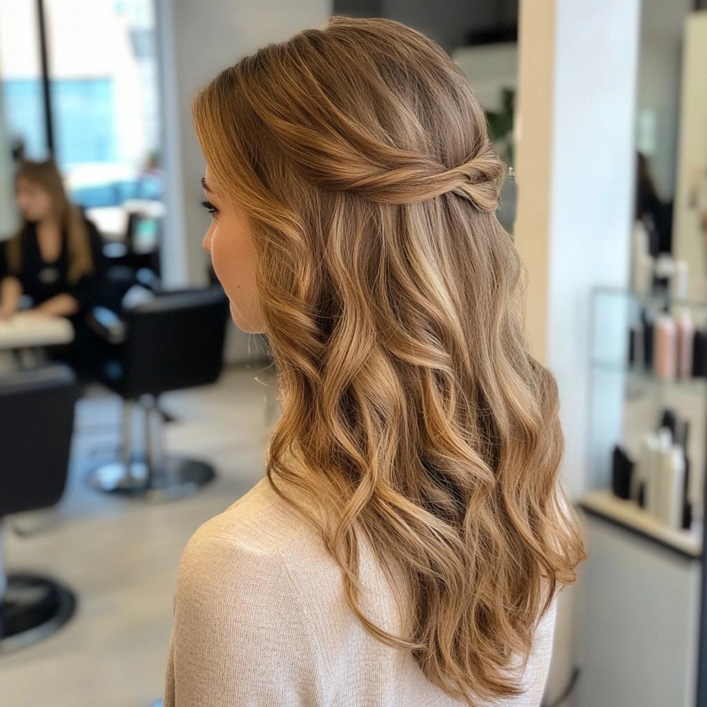 penteados cabelo solto liso casamento