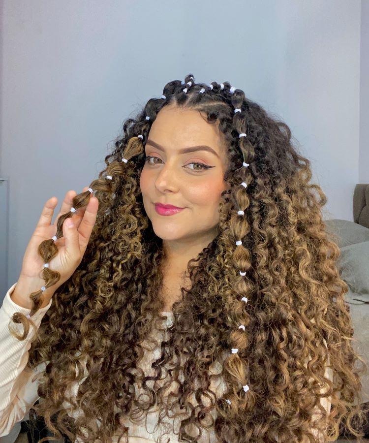 penteados com liguinhas para cabelos cacheados