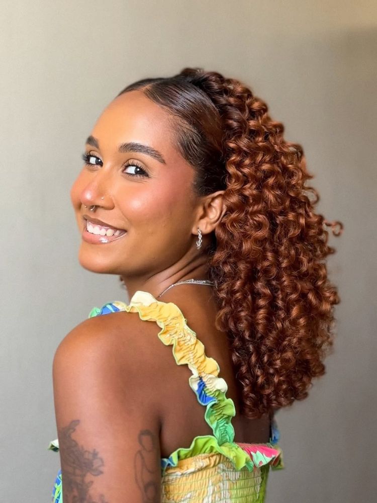 penteados com liguinha cabelo liso com rabo de cavalo