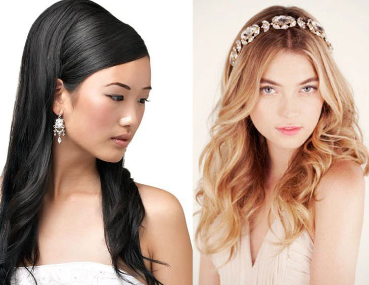 penteados para casamento cabelo liso com franja solta