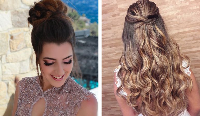 penteados para casamento com cabelo cacheado convidada