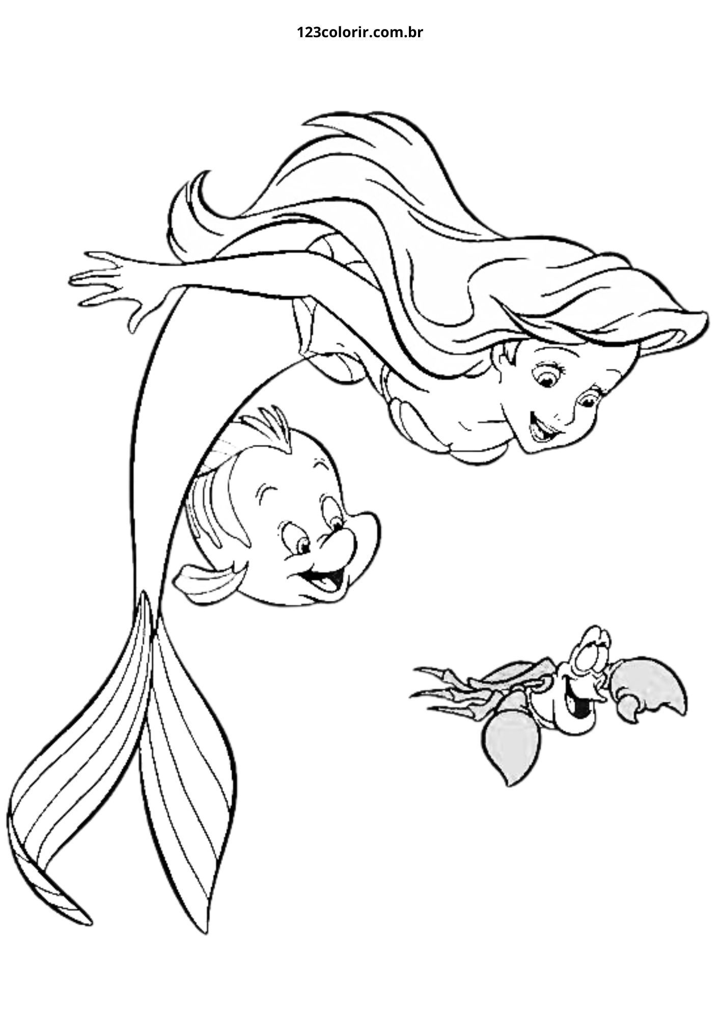 desenhos da pequena sereia para imprimir