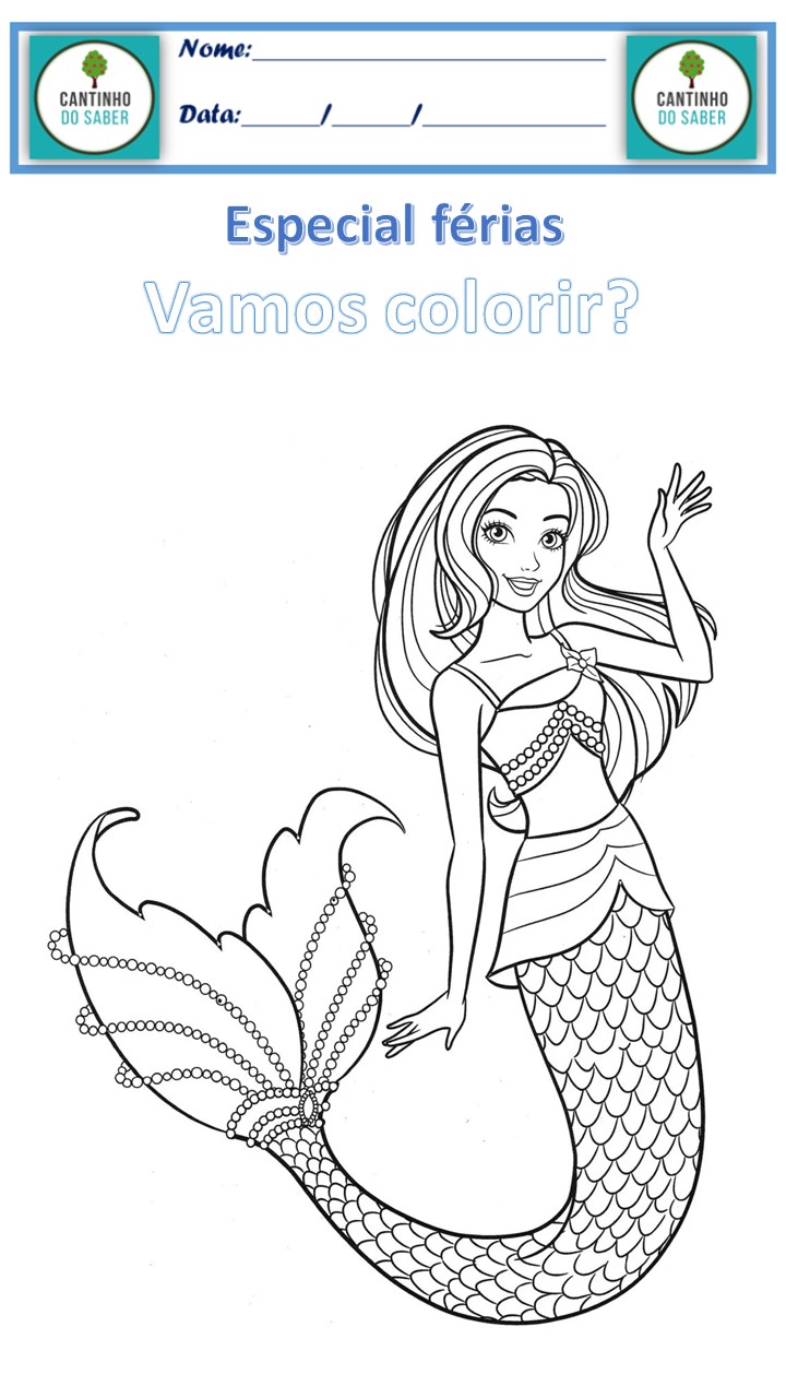 desenhos da pequena sereia para imprimir