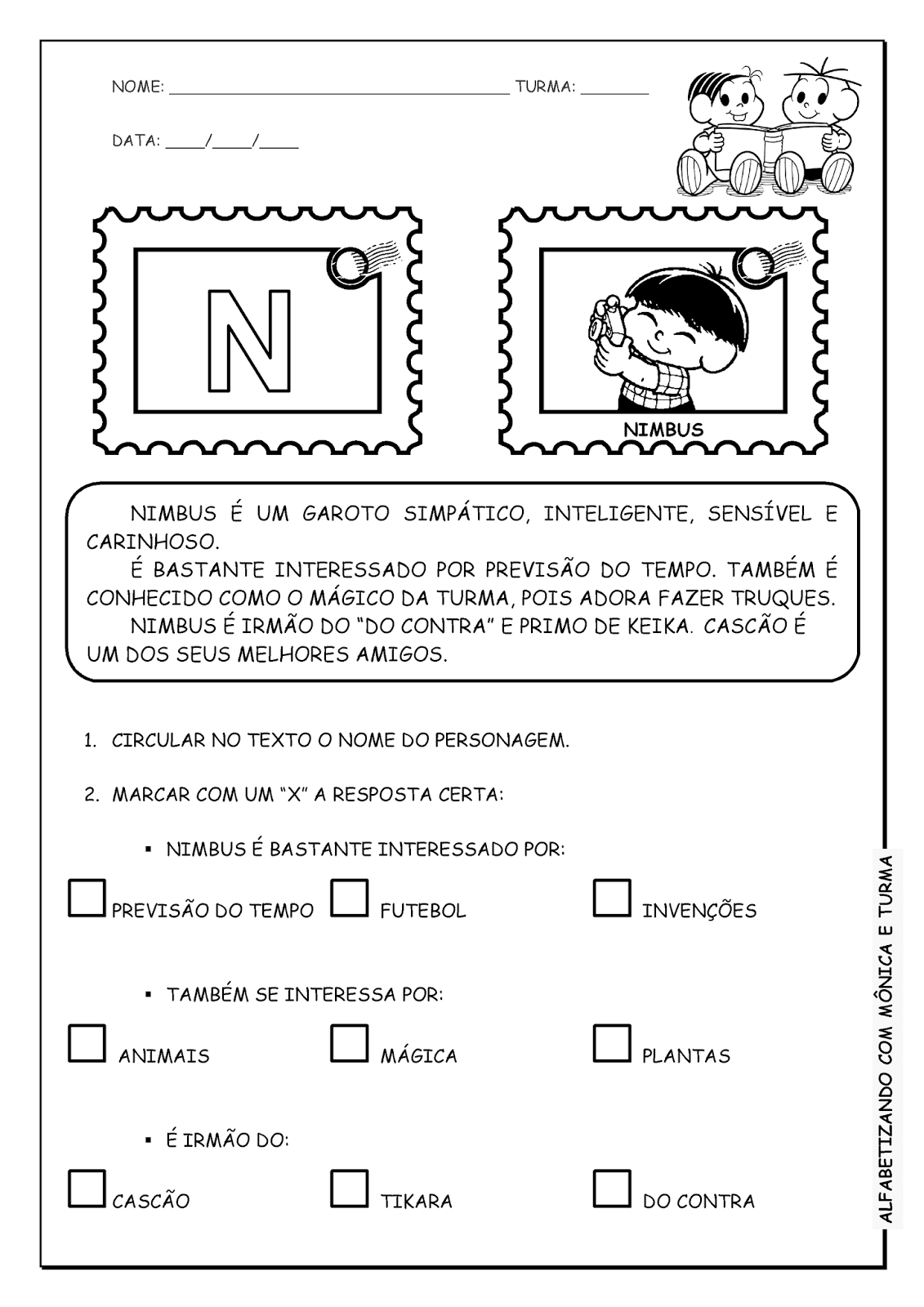 lista de personagens com N