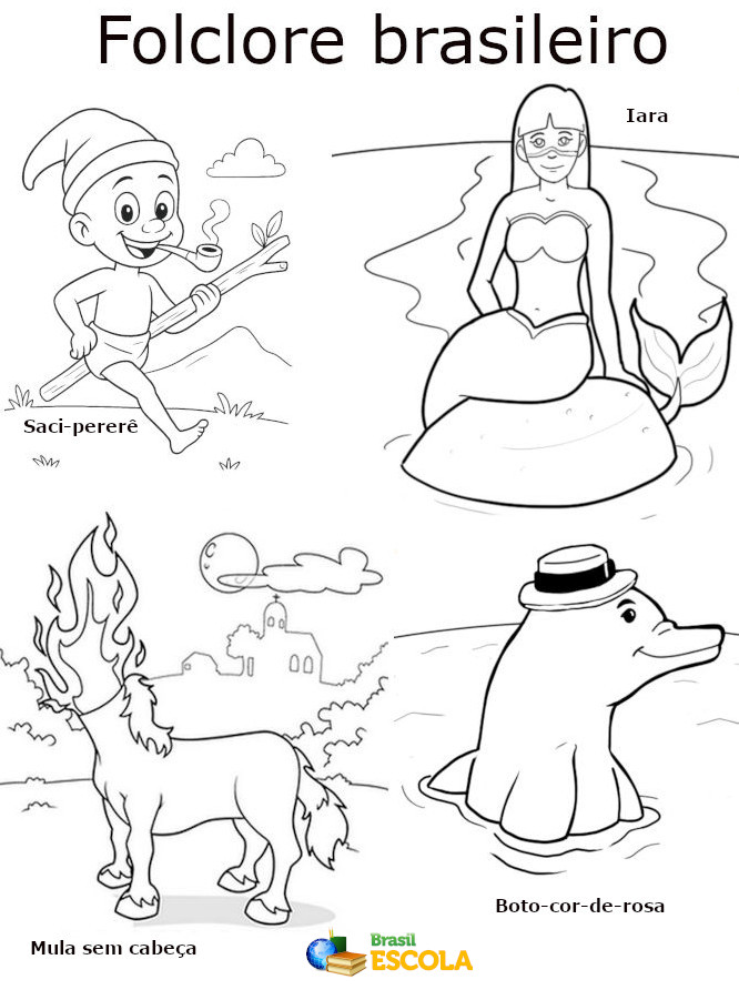 desenhos folclore brasileiro para imprimir