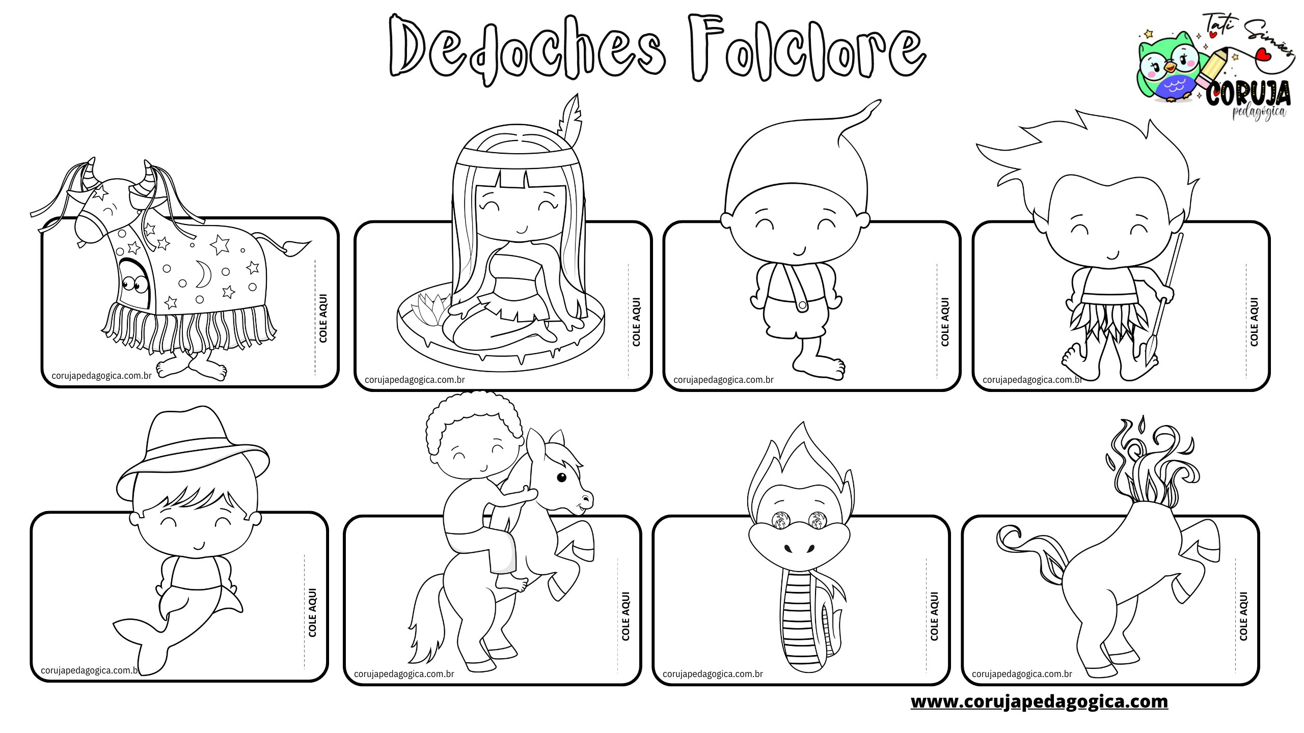 personagens folclore infantil para pintar