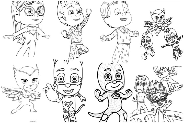 melhores desenhos pj masks para colorir criativos