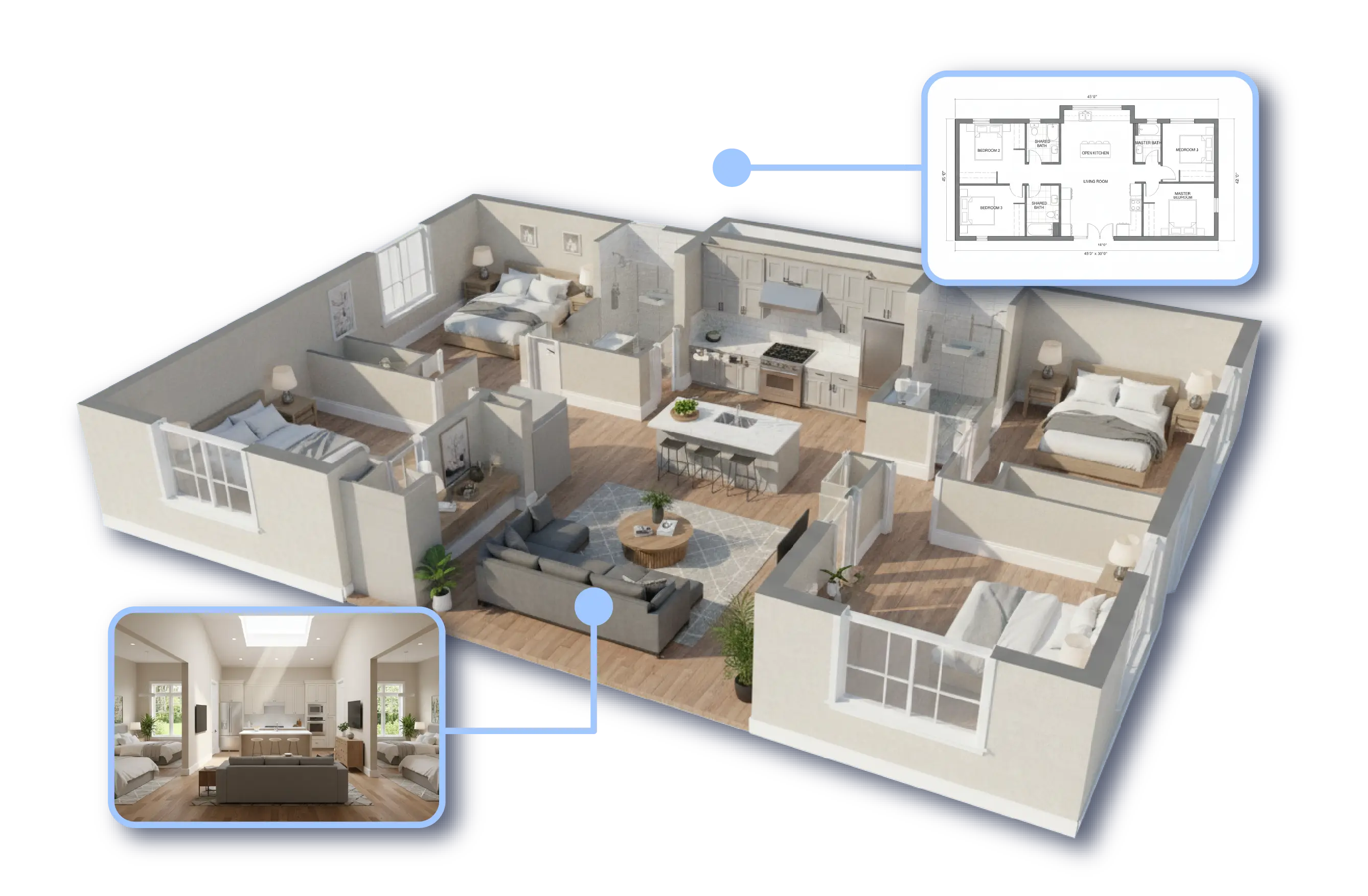 planta 3d casa