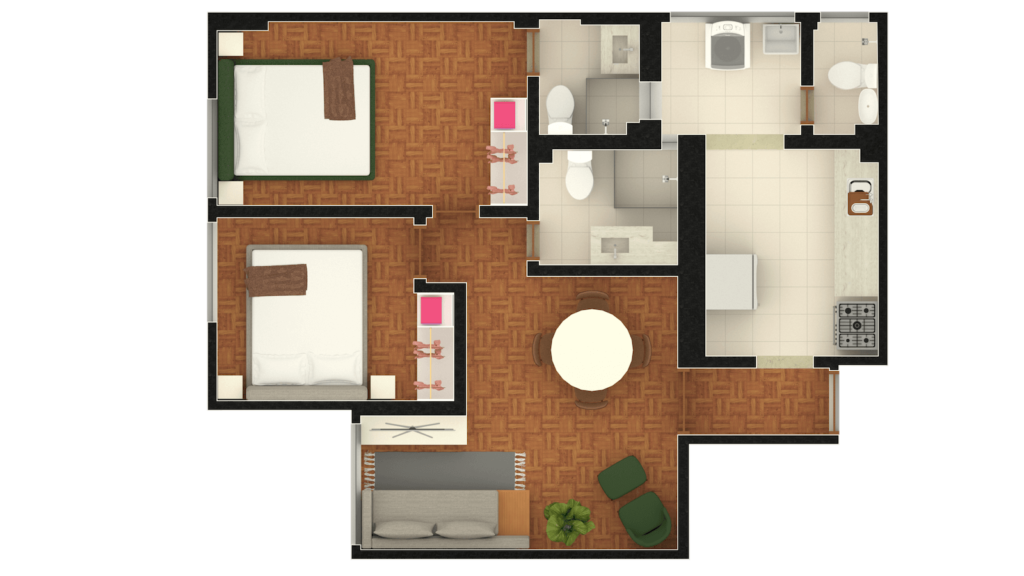 planta 3d casa