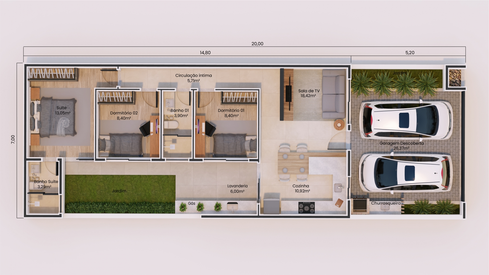 projetos de casas 3 quartos térreas