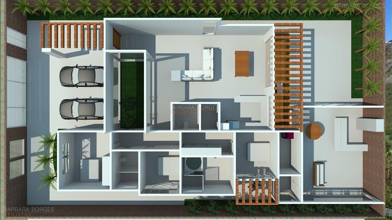 plantas de casas 3 quartos econômicas
