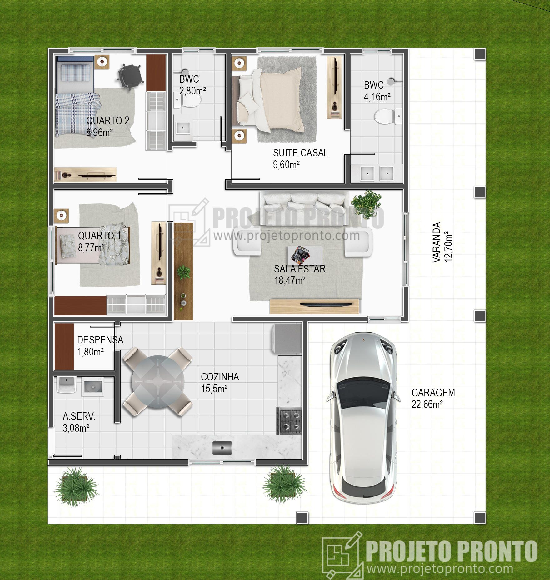 plantas de casas 3 quartos com suíte