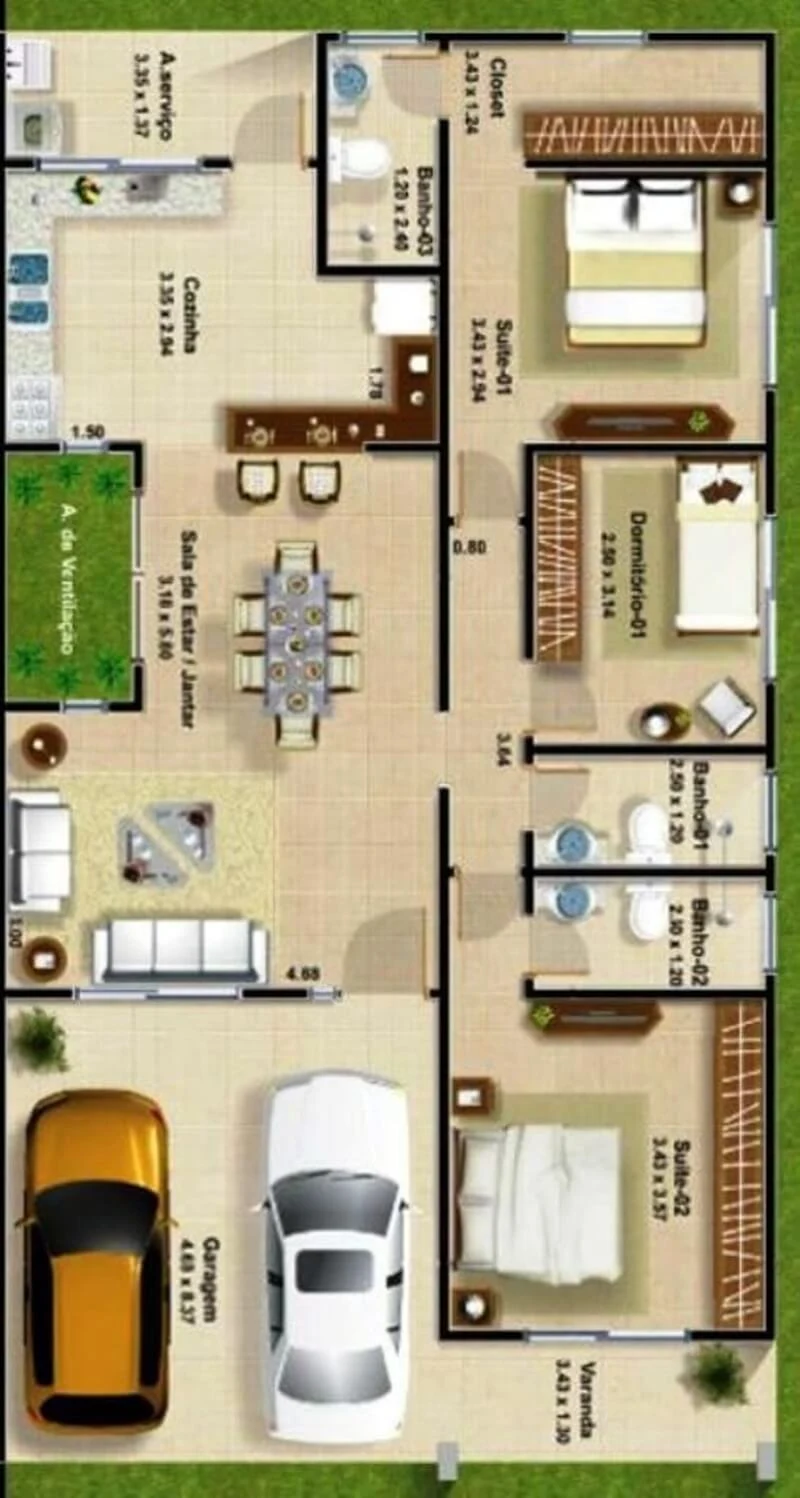 casas 3 quartos sobrado