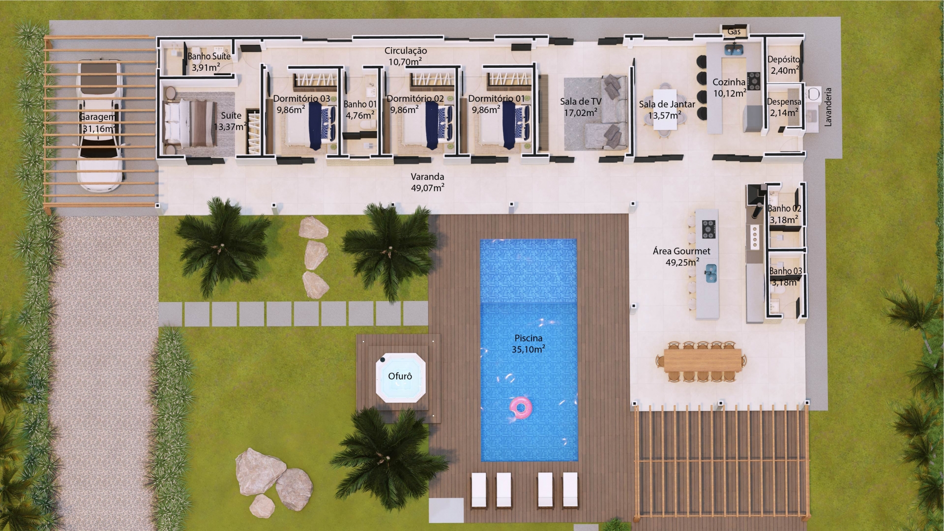 projetos de casas térreas 4 quartos para campo