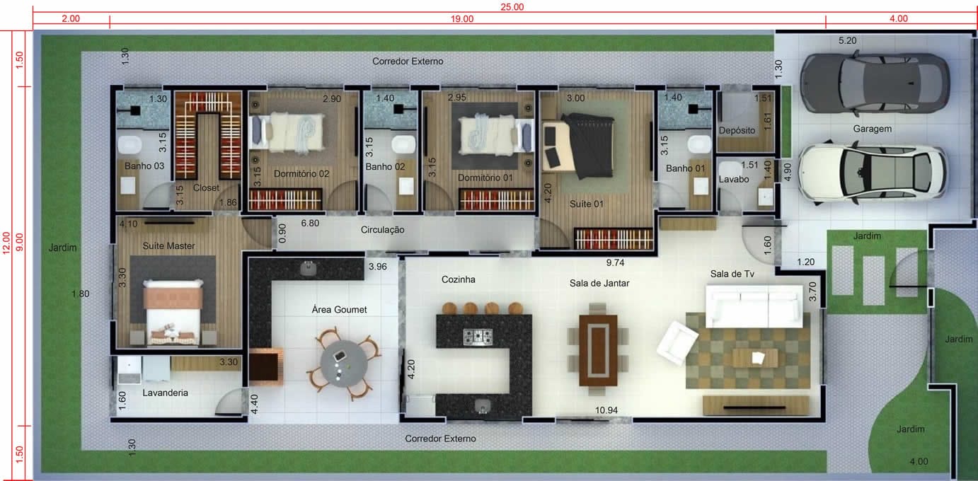 casas de campo com suítes 4 quartos