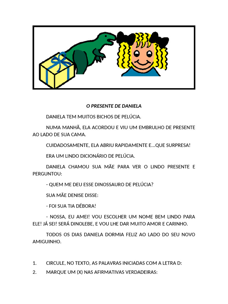 presente com a letra d