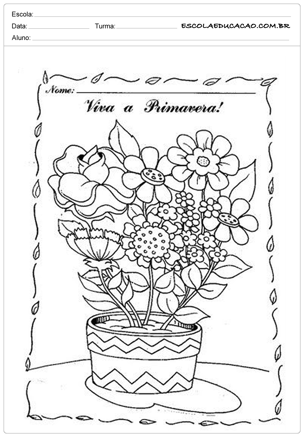 custo de materiais para colorir desenhos de primavera