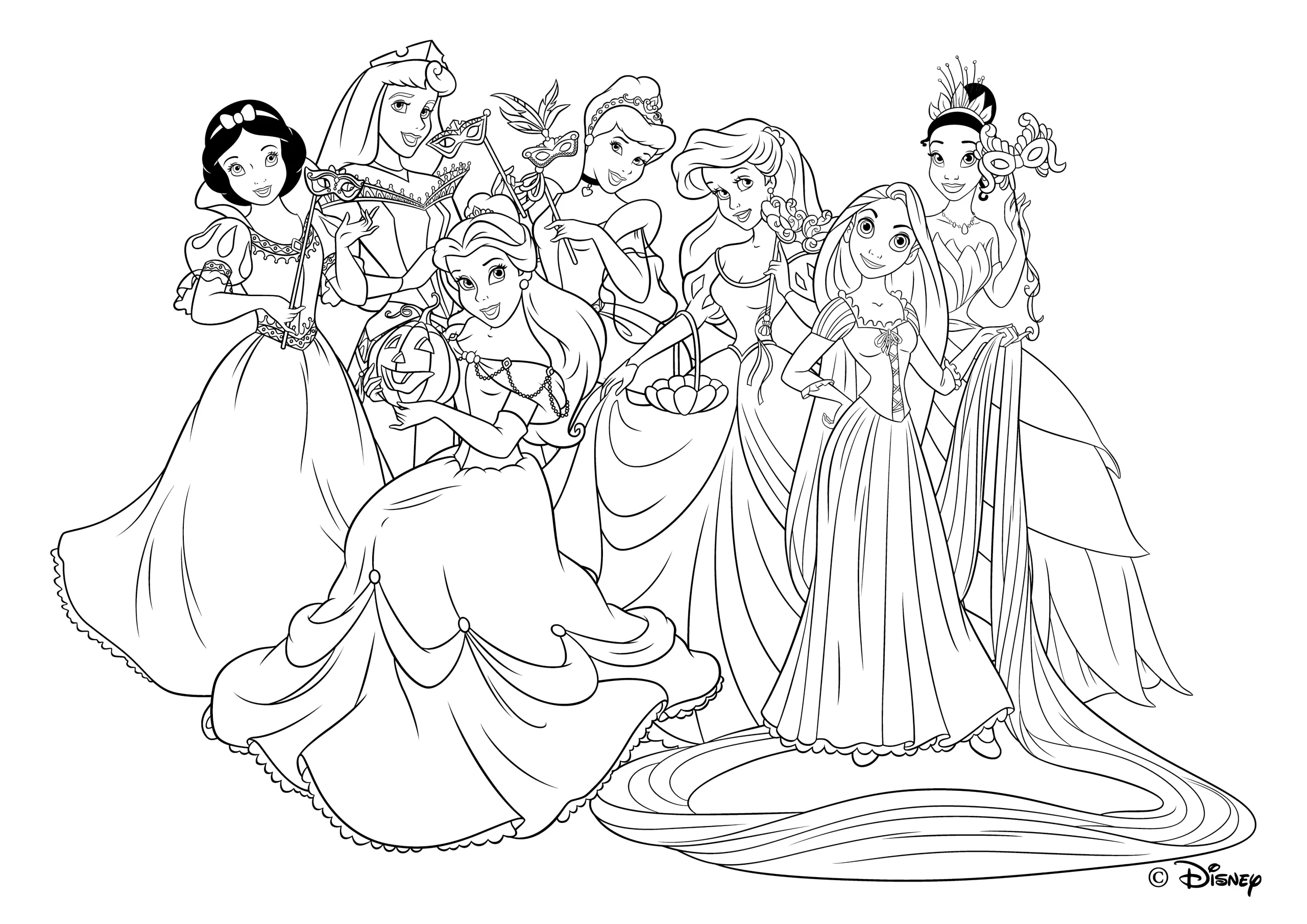 princesa da disney para colorir