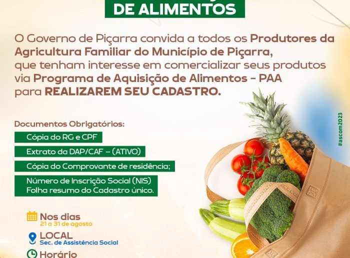 regras do PAA para agricultores familiares 2026