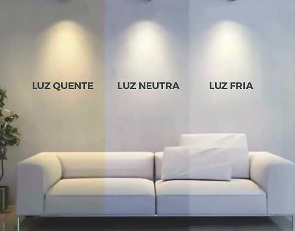 diferença entre luz quente e fria