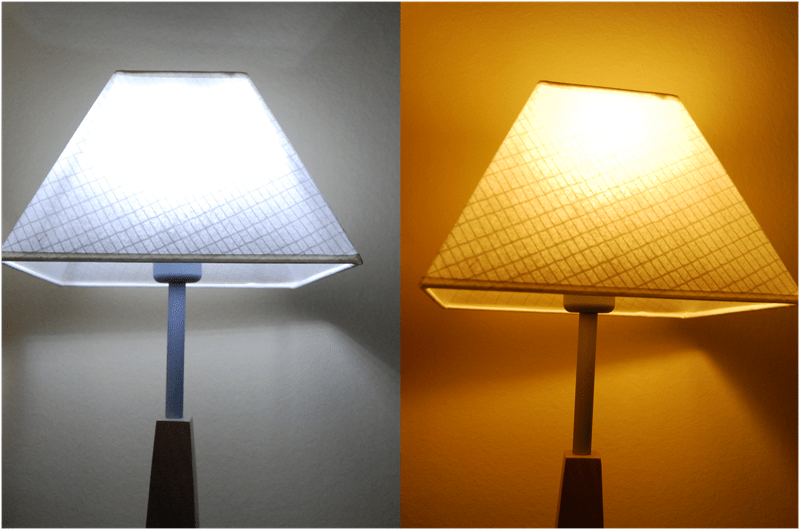 diferença entre luz quente e fria