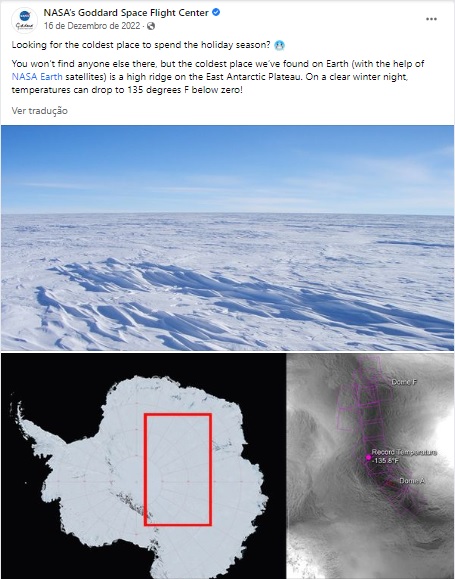 recorde de temperatura mais baixa