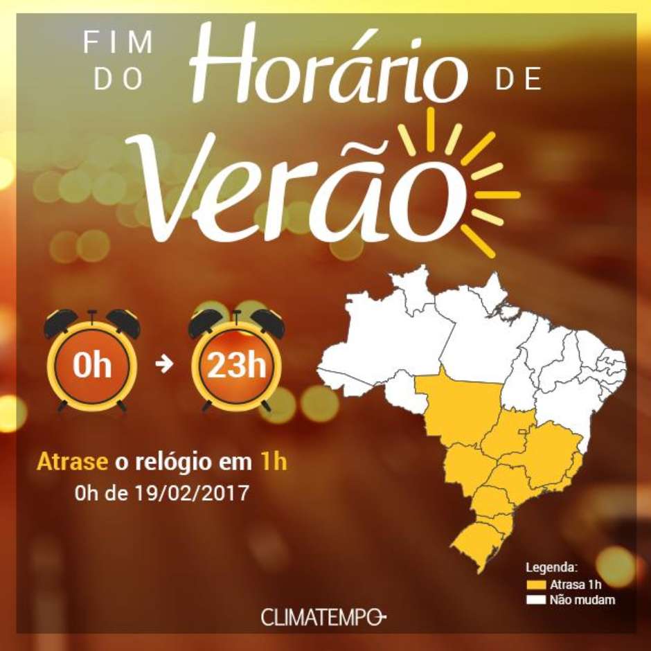 que dia termina o horário de verão
