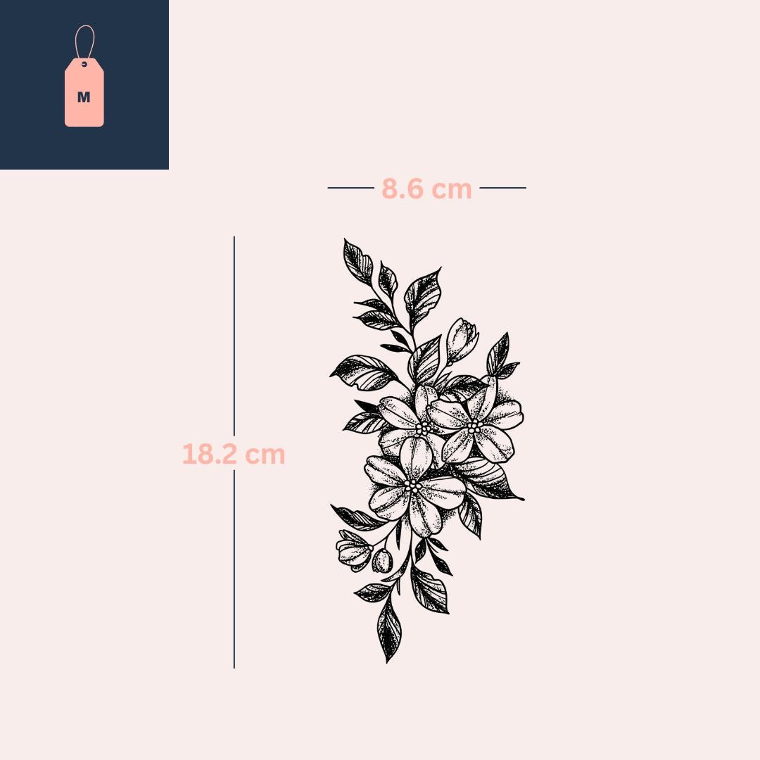 tatuagem ramo de flor tornozelo