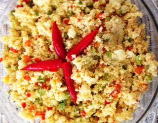 cuscuz marroquino com vegetais pronto em 20 minutos
