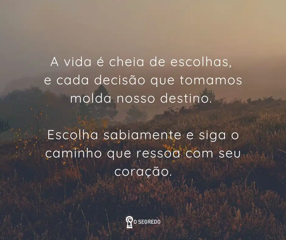 Reflete Sobre Suas Escolhas