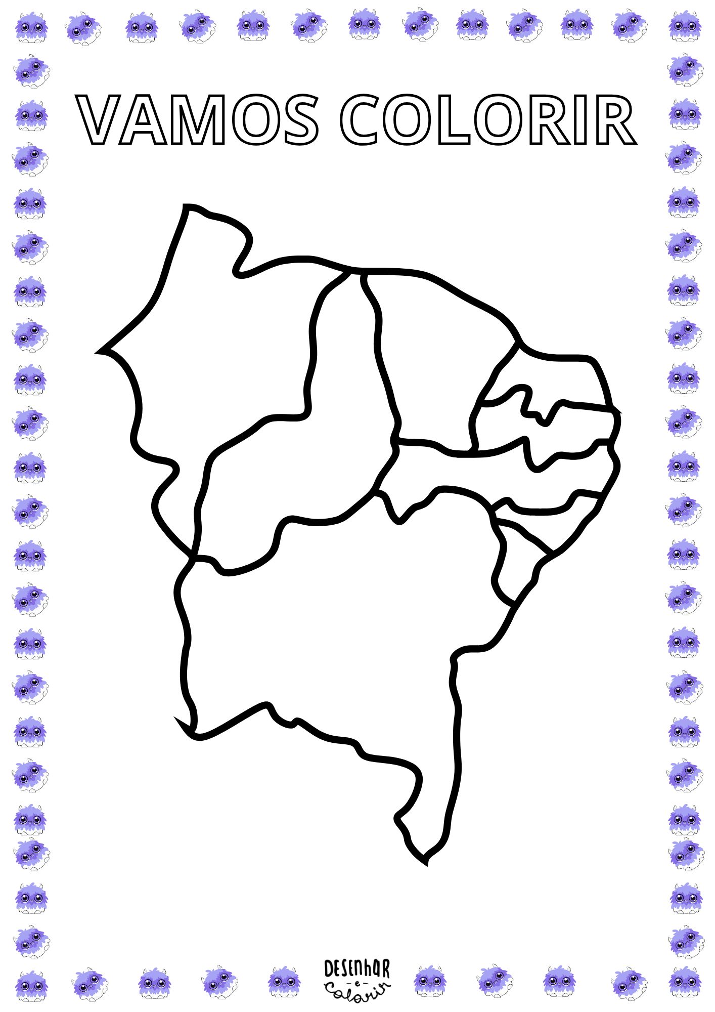 mapa da região nordeste para colorir com estados