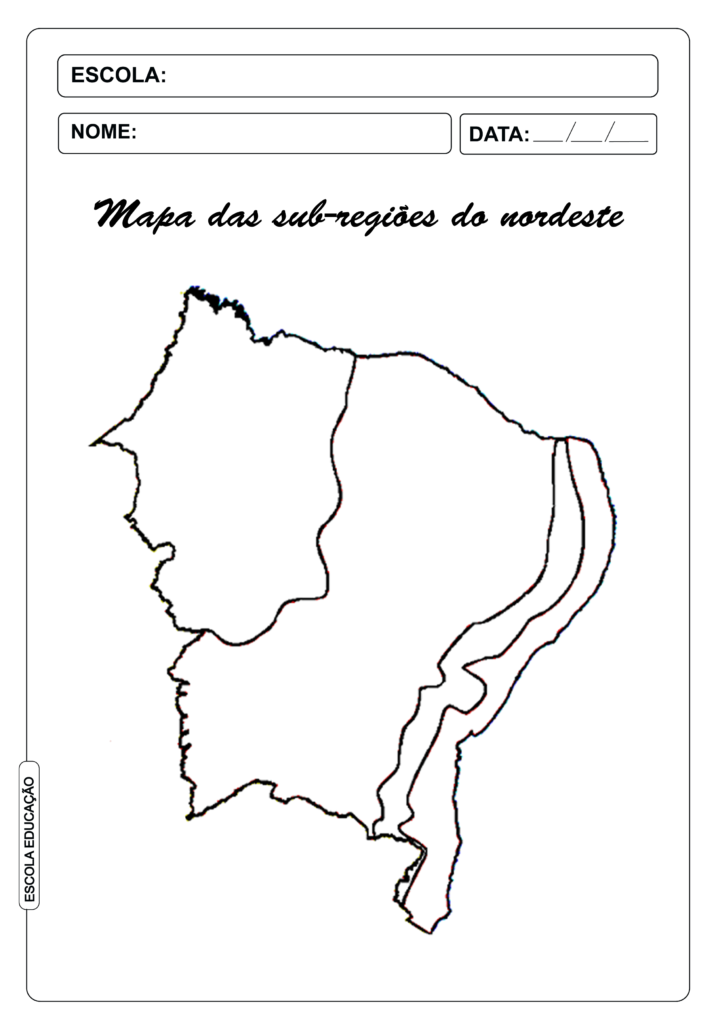 mapa mudo da região nordeste para imprimir