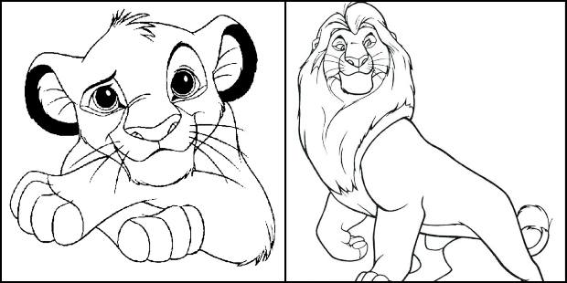 simba para colorir