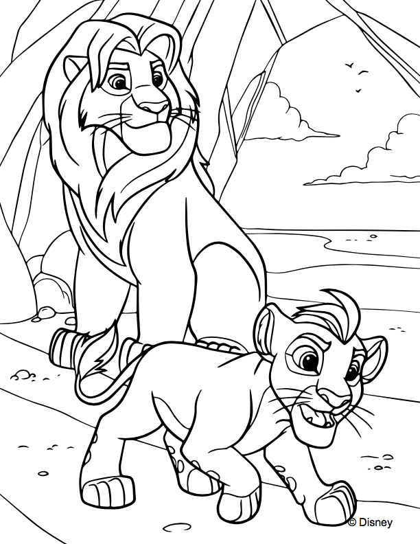 timão e pumba para colorir