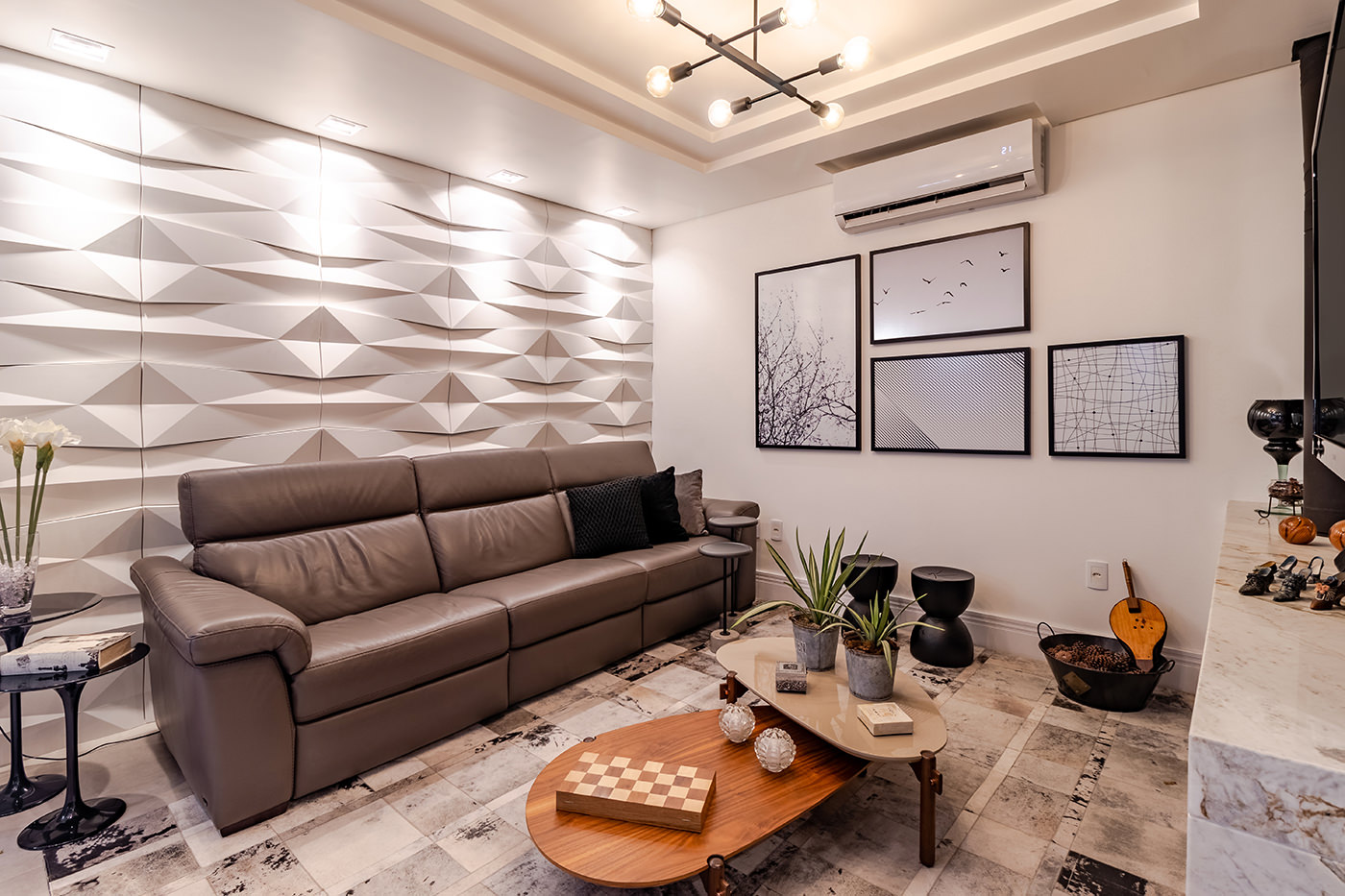 revestimento 3d sala de tv