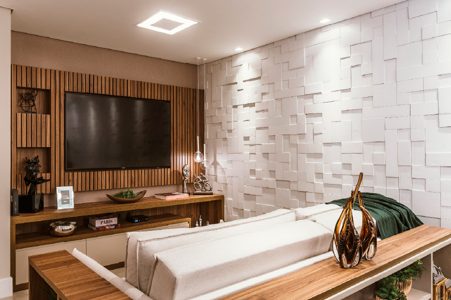 revestimento 3d diamante sala
