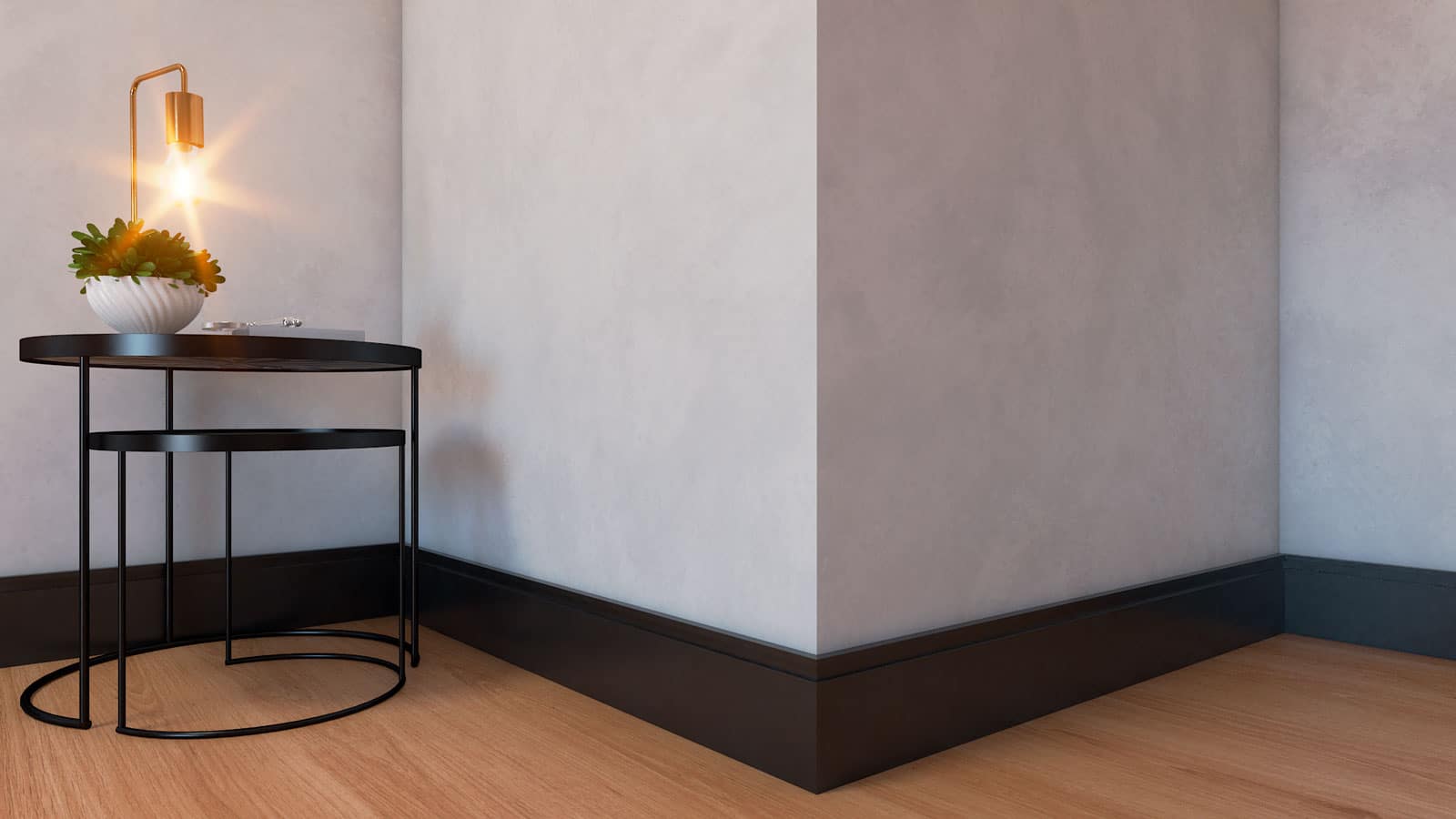 rodapé preto para sala