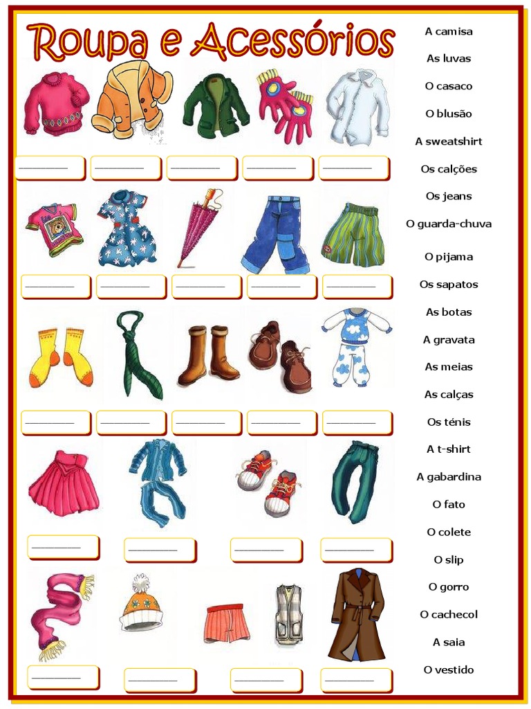 roupas para jogo do Stop letra E