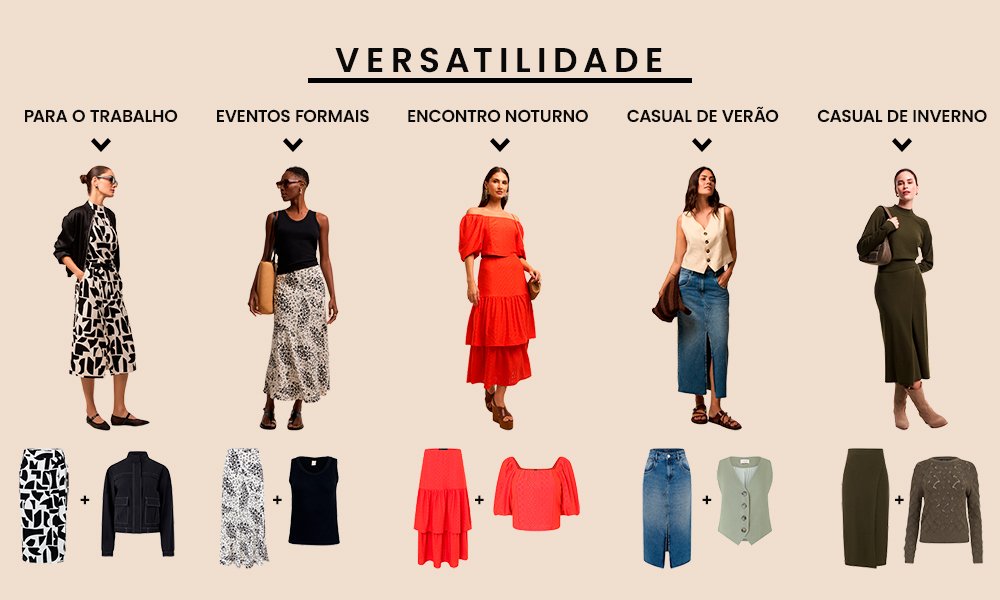 saia midi para o dia a dia