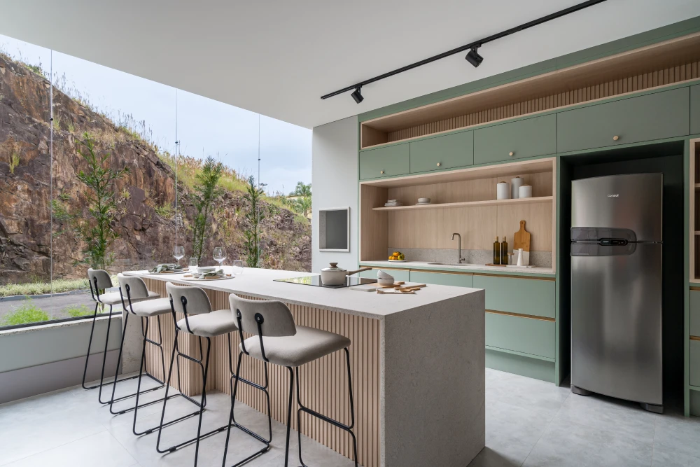 móveis sala e cozinha americana simples