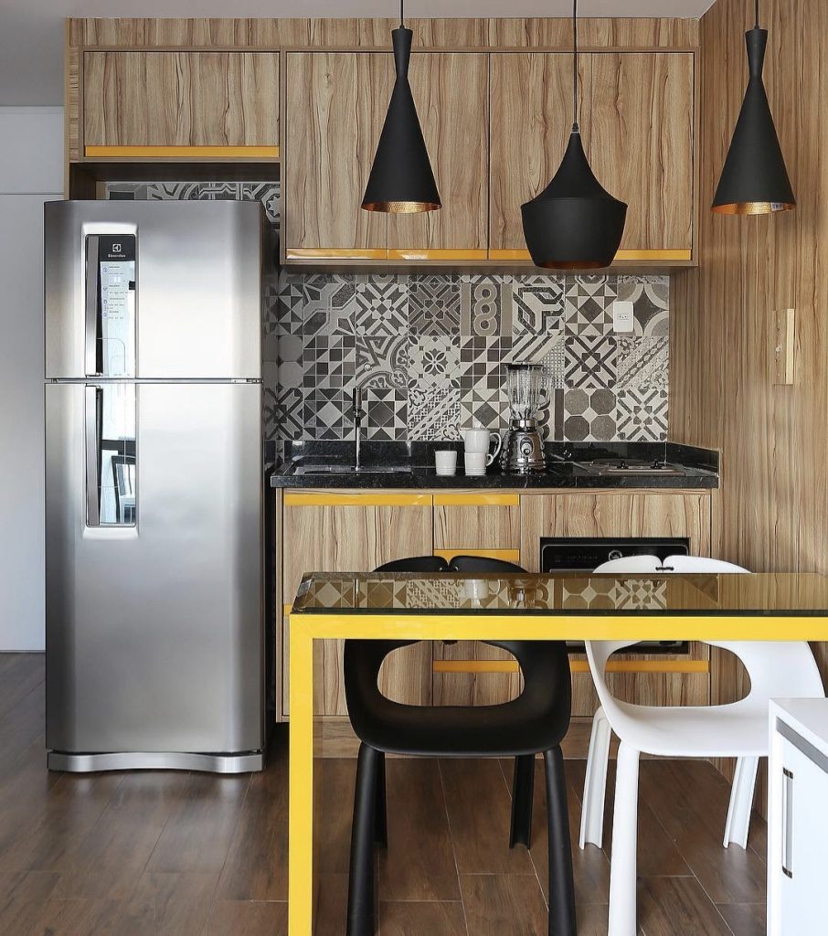 apartamento pequeno sala e cozinha americana