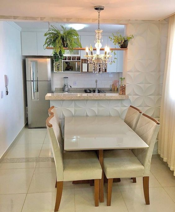 decoração sala e cozinha americana simples