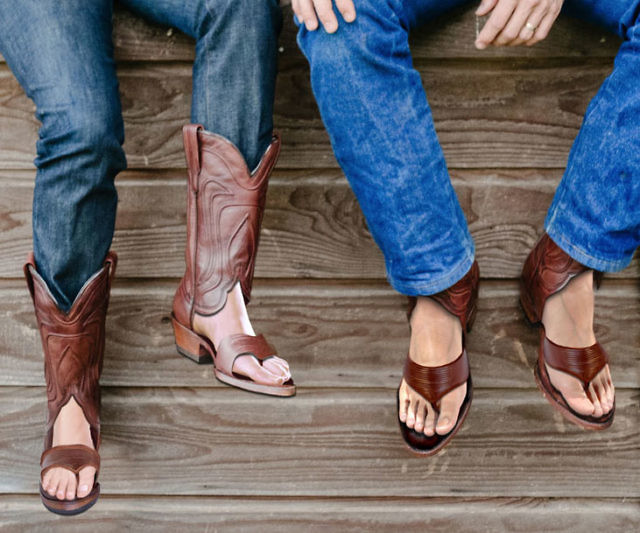 bota sandália abertura