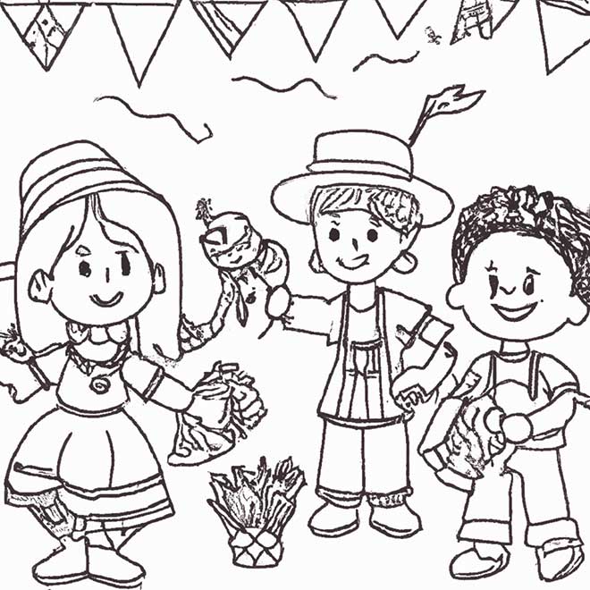 melhores desenhos de são joão para colorir online