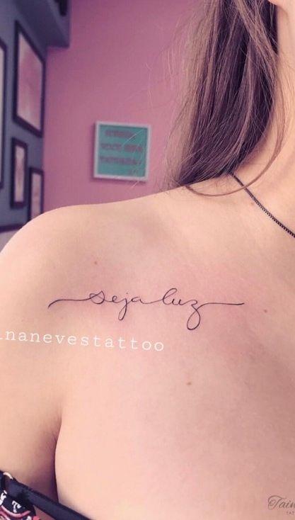 tatuagem seja luz clavicula