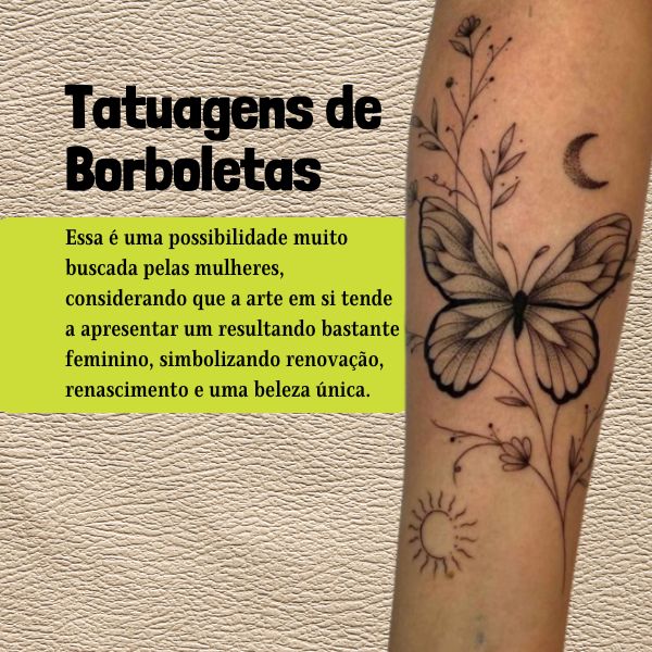 inspirações tatuagem borboleta delicada