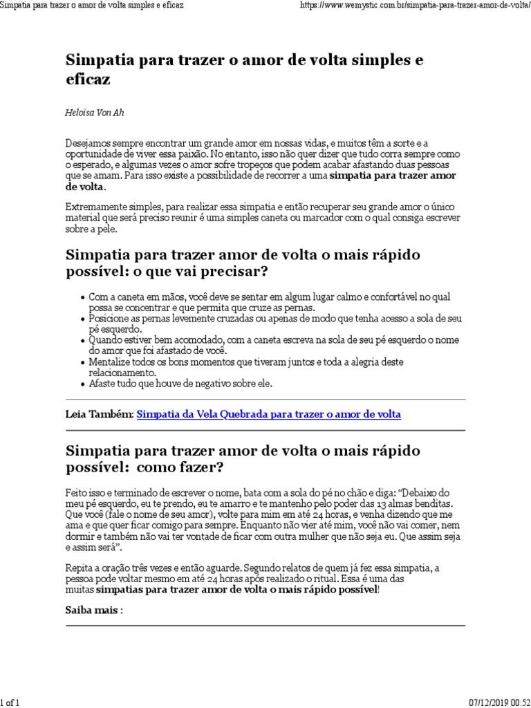 Simpatia Para Ex Se Arrepender E Voltar