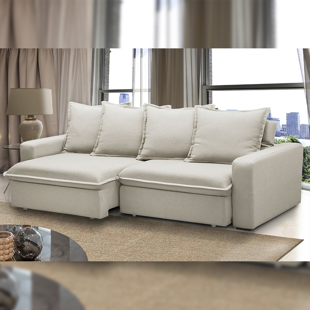 Sofá retrátil 3 lugares suede